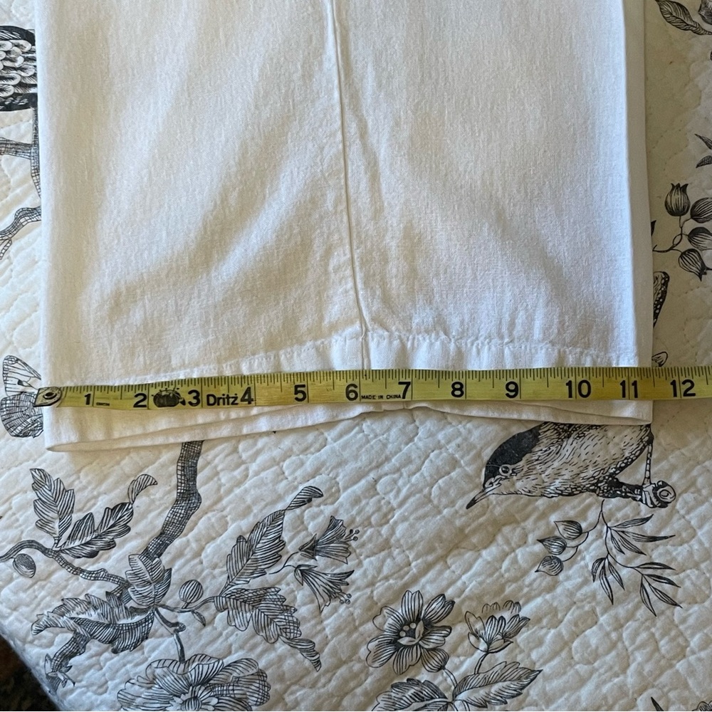 Women’s L old navy high waisted white linen pants elasticized drawstring waist - Picture 4 of 11
